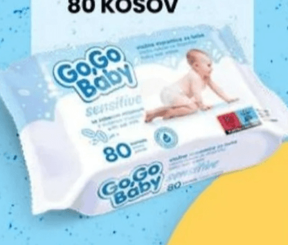 Vlažilni otroški robčki 80 kosov GoGo Baby - Akcija v trgovini Eurospin