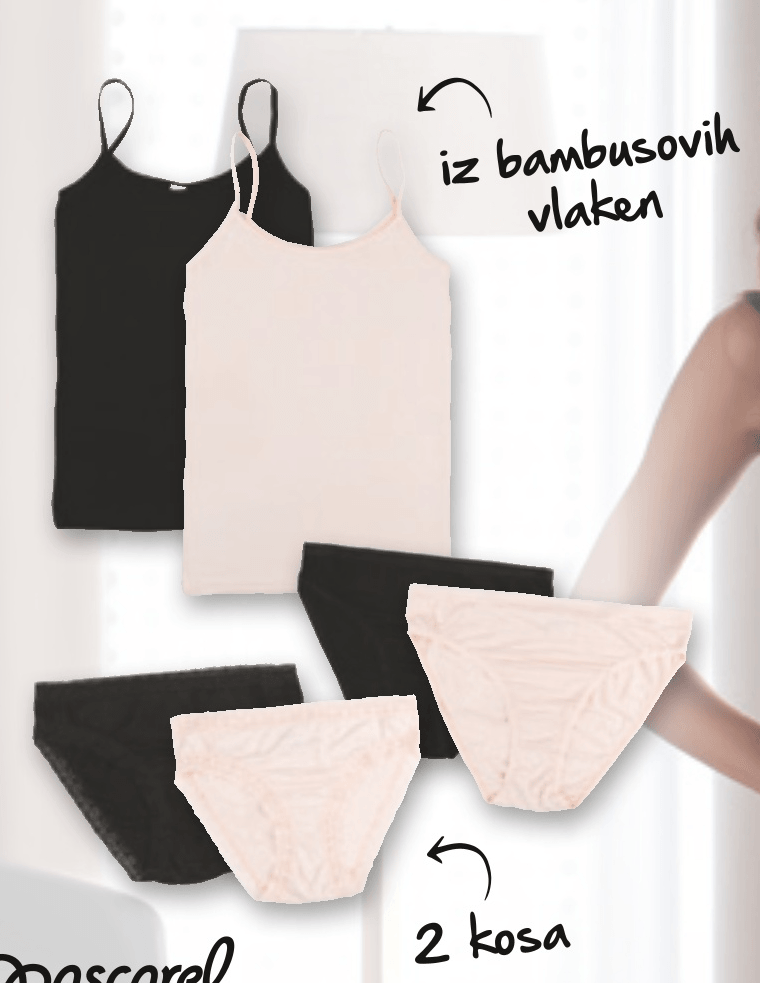 Ženska spodnja majica ali spodnje hlačke 1 KOS ali 2 KOSA Pascarel - Akcija v trgovini Spar