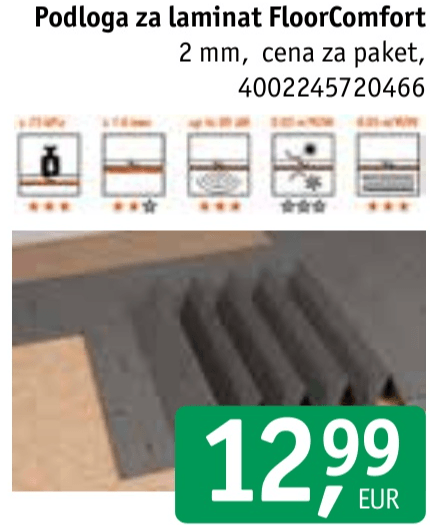 Podloga za laminat FloorComfort 1 paket - Akcija v trgovini Jager