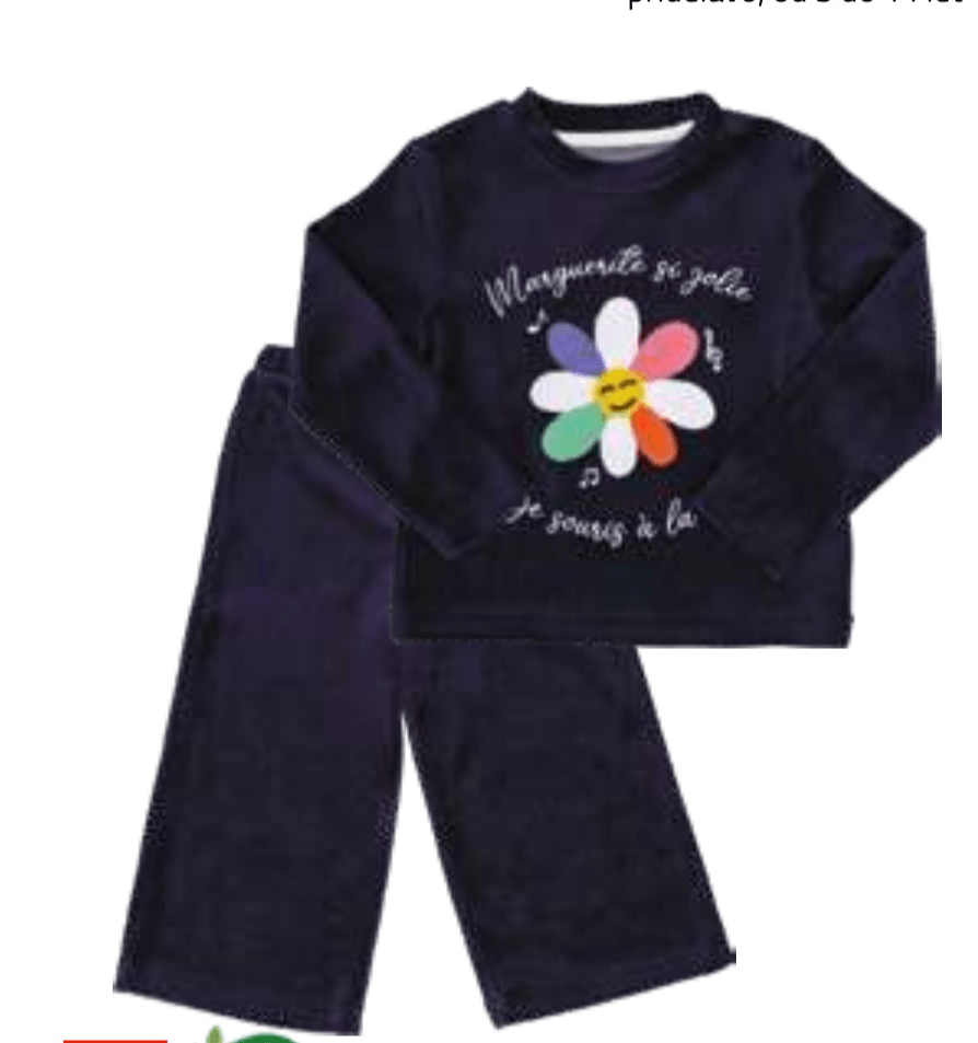 Dekliška pižama iz velurja TISSAIA Basics - Akcija v trgovini E.Leclerc