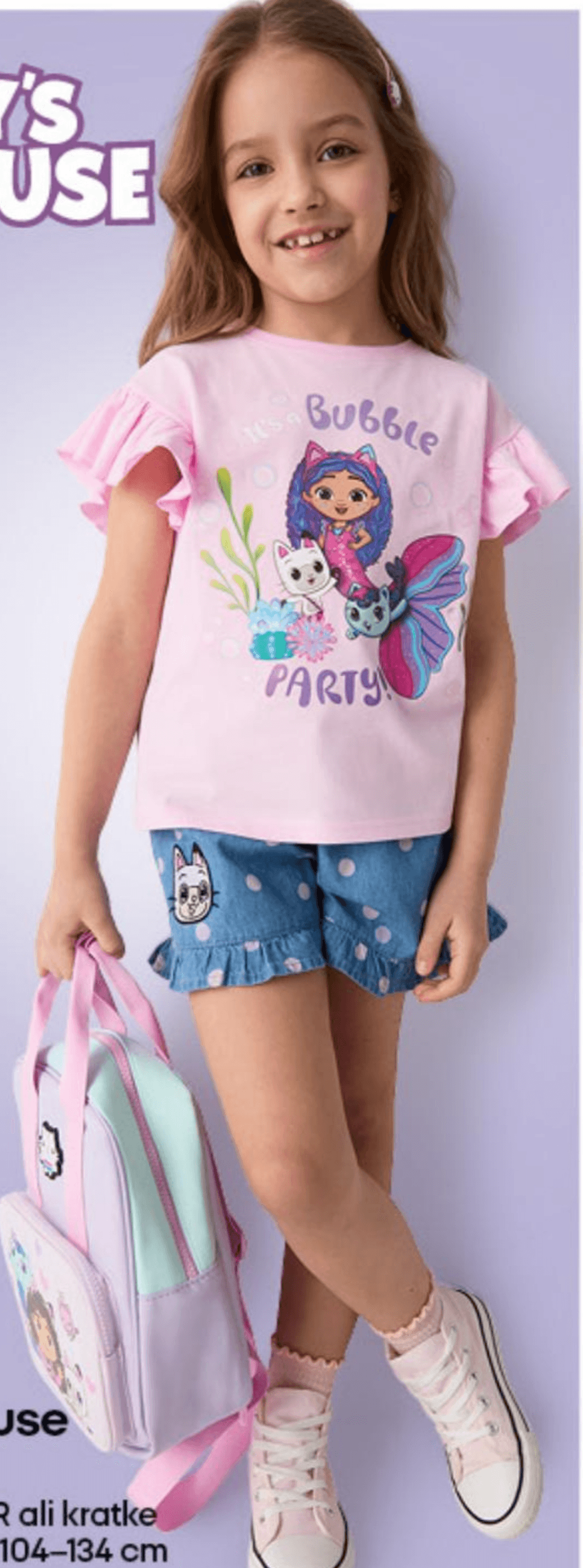 Majica za deklice Gabby's Dollhouse - Akcija v trgovini Pepco