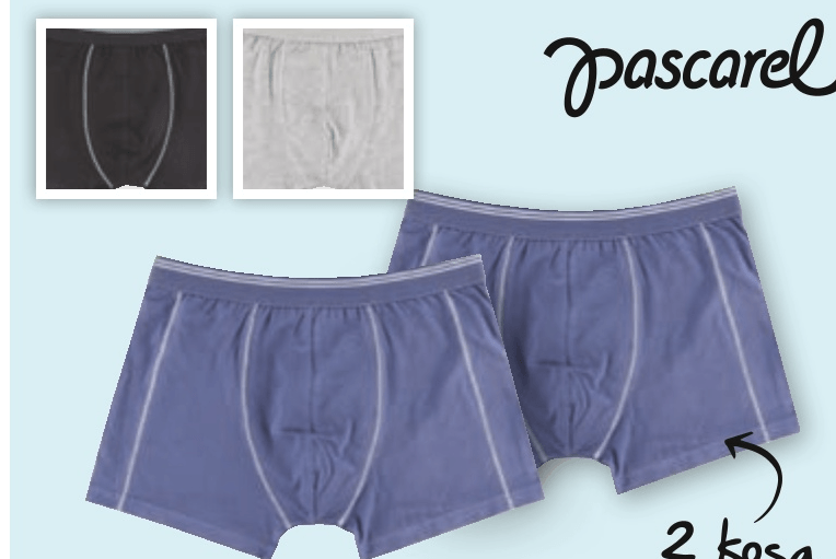 Moške spodnje hlače Boxer 2 kosa Pascarel - Akcija v trgovini Spar