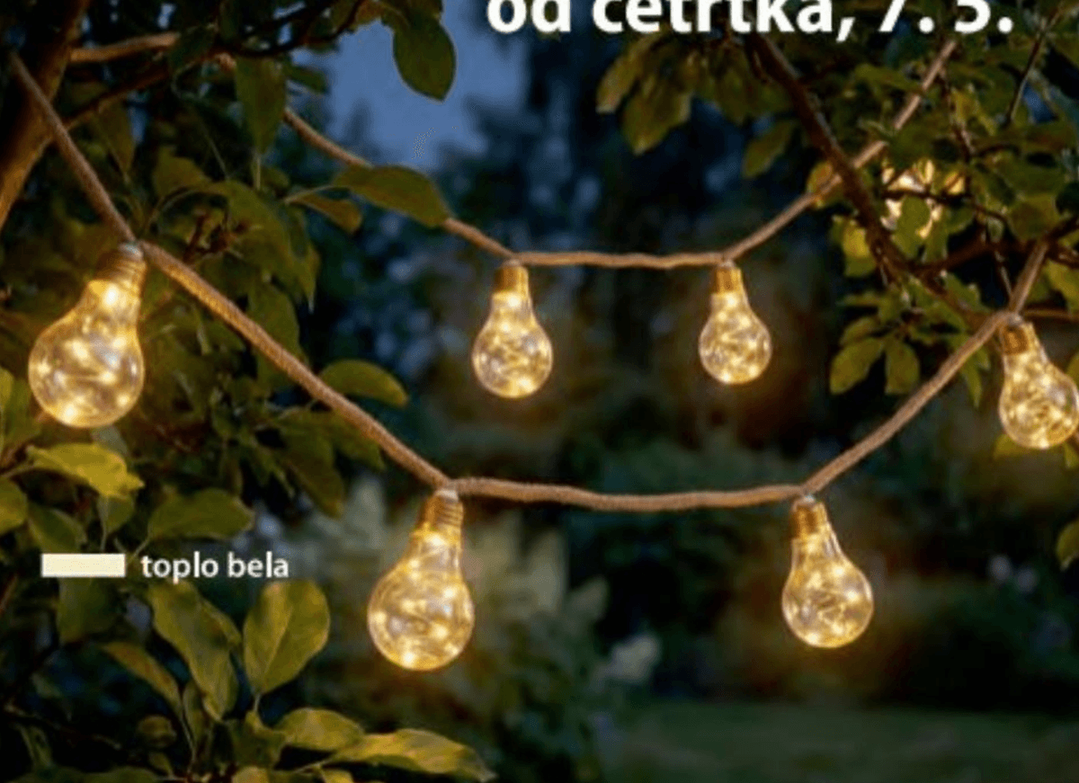 Solarna svetlobna veriga - Akcija v trgovini NKD