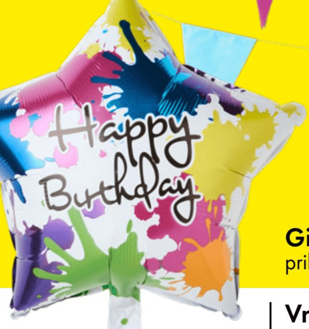 Folijski balon Happy Birthday - Akcija v trgovini Tedi