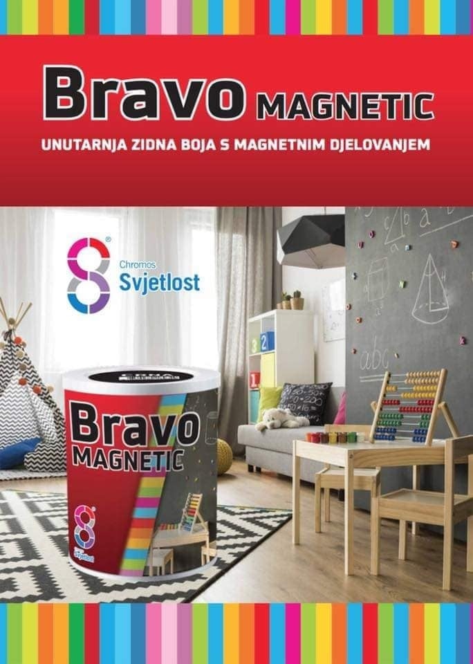 Magnetna barva za steno Bravo Magnetic 0,5 l Akcija v trgovini Pevex