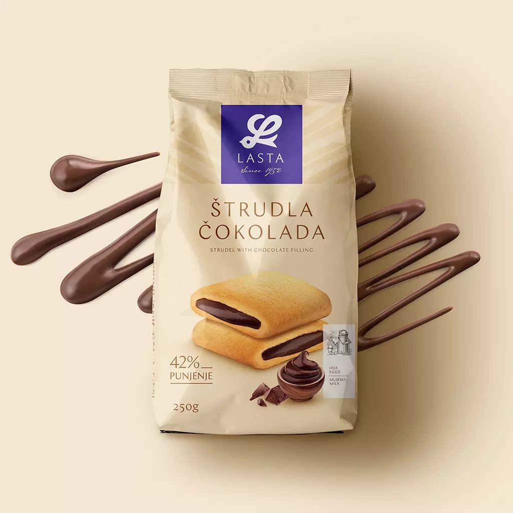 Keksi Štrudle Lasta 250 g - Akcija v trgovini Jager