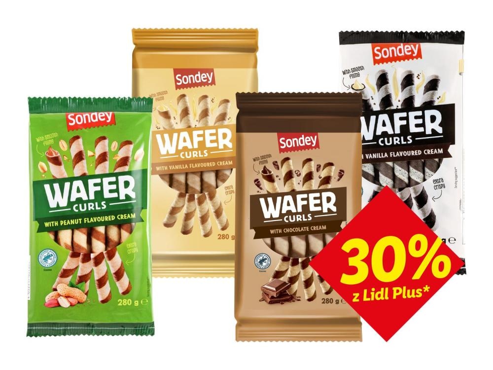 Sondey Izbrane vafelj rolice 280 g - Akcija v trgovini Lidl