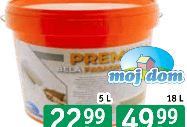 Moj dom Premium fasadna bela barva 18 L - Akcija v trgovini Jager