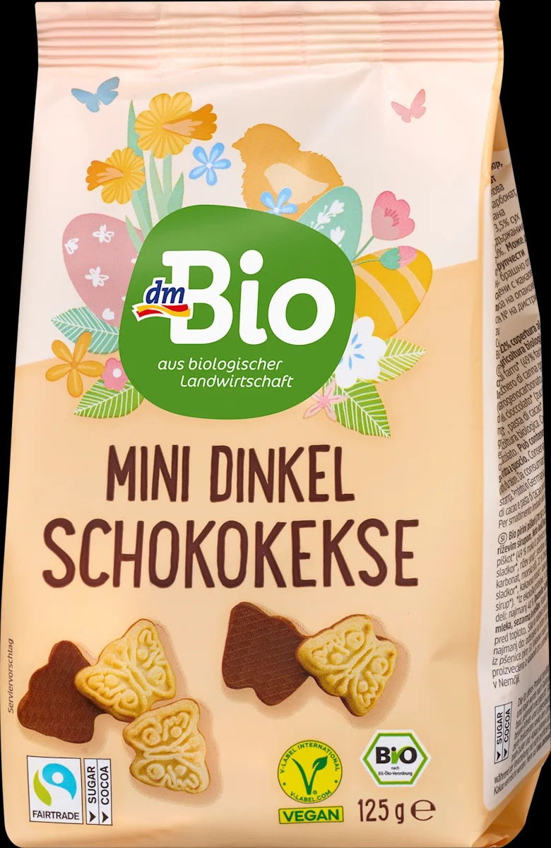 dmBio pirini piškoti s čokoladnim oblivom 125 g - Akcija v trgovini Dm