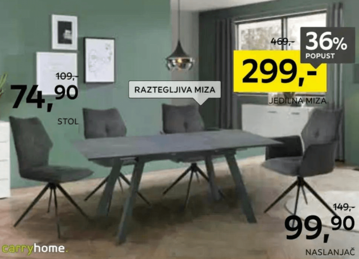 Jedilna miza carryhome. - Akcija v trgovini Lesnina