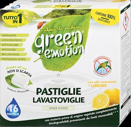 green emotion tablete za strojno pomivanje posode 16 kosov - Akcija v trgovini Dm