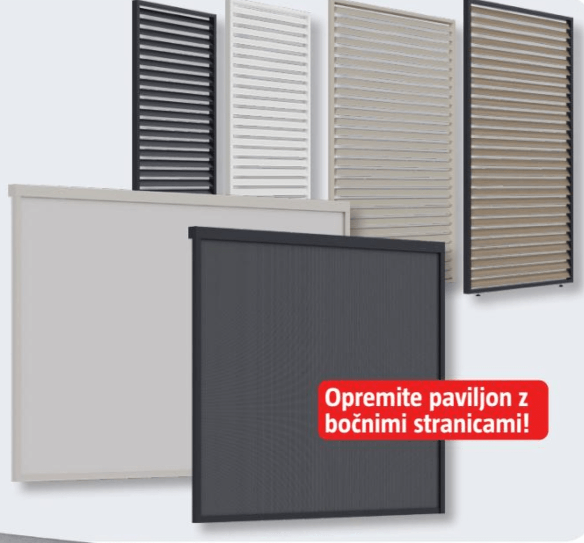 Bočna stranica za paviljon tekstilna - Akcija v trgovini Bauhaus