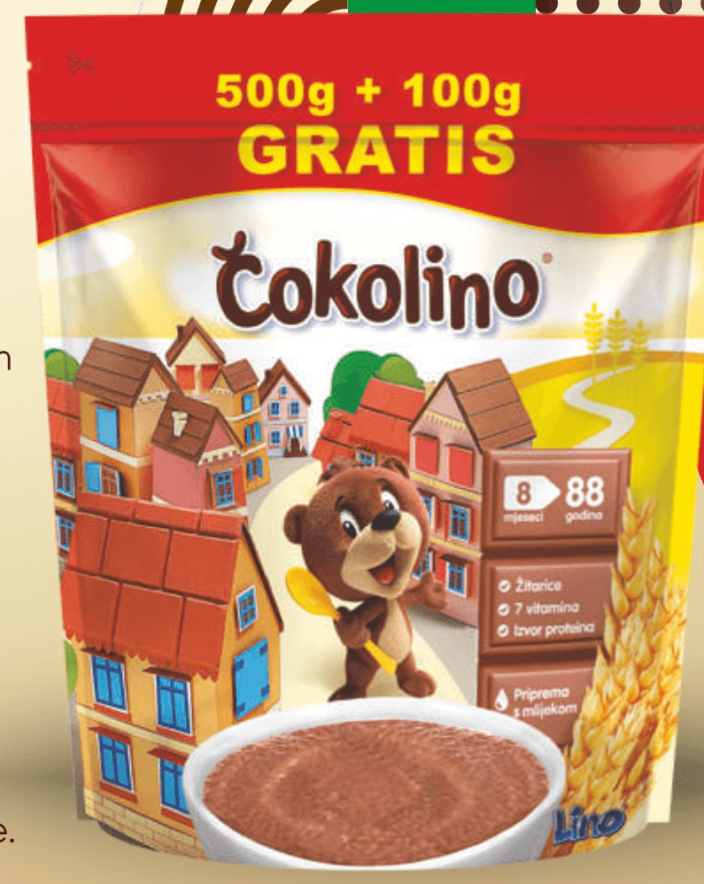 Čokolino XXL 500 g + 100 g gratis - Akcija v trgovini Spar