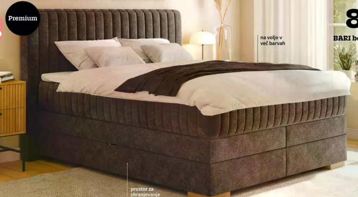 BARI boxspring postelja 160 x 200 cm - Akcija v trgovini Prima