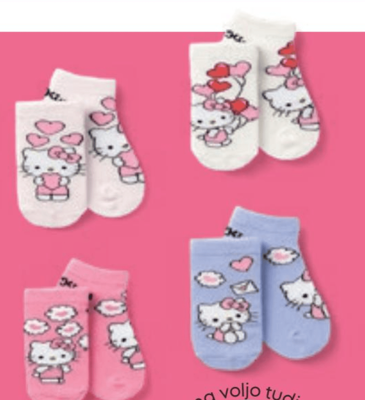 Komplet 4 parov nizkih nogavic Hello Kitty and Friends 4 pari - Akcija v trgovini Pepco