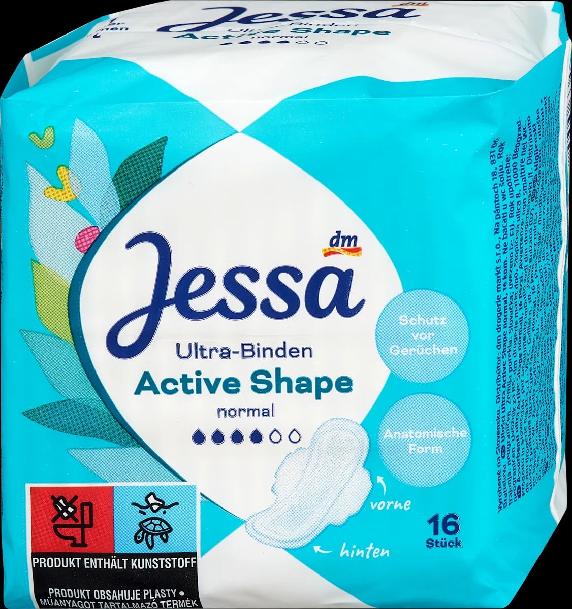 Jessa Ultra Active Shape Normal damski vložki 16 kosov Akcija v trgovini Dm