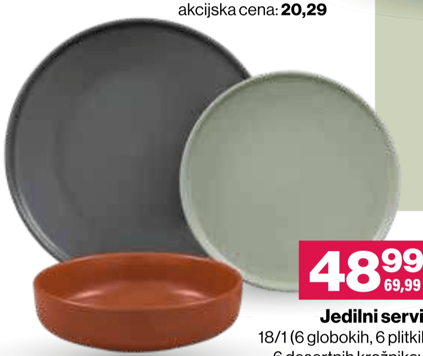 Jedilni servis 18/1 - Akcija v trgovini Mercator