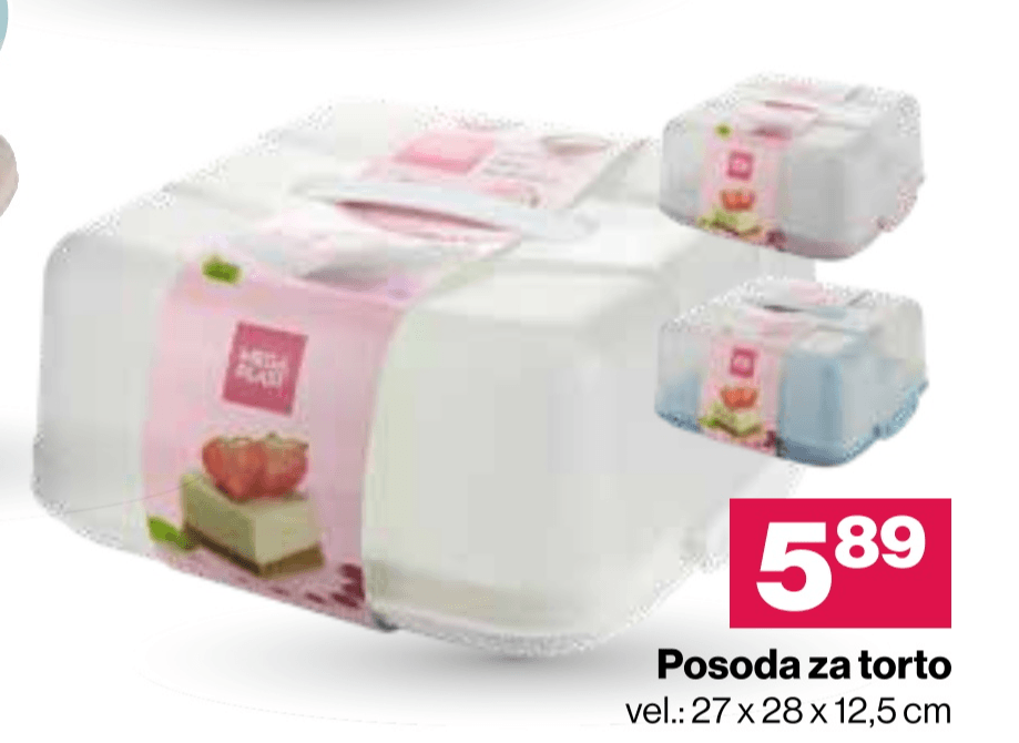 Posoda za torto 27 x 28 x 12,5 cm - Akcija v trgovini Mercator