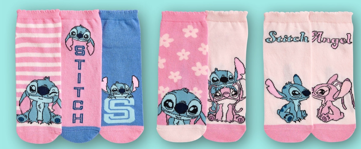 Otroške nizke nogavice 3-DELNI KOMPLET Disney Stitch - Akcija v trgovini Kik