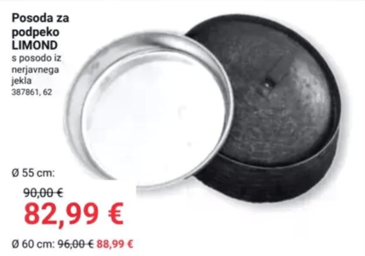 Posoda za podpeko LIMOND Ø 55 cm - Akcija v trgovini Pevex