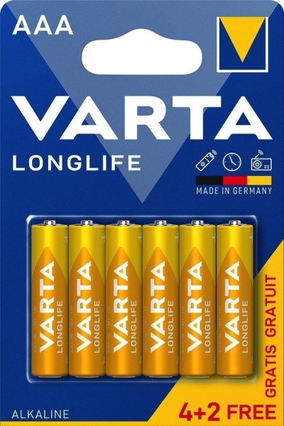 Varta baterijski vložki alkalni longlife AA 4+2 ali AAA 4+2 Akcija v trgovini Mercator