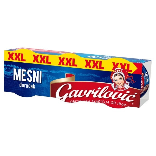 Gavrilović naredek mesni zajtrk XXL 3 x 150 g Akcija v trgovini Tuš