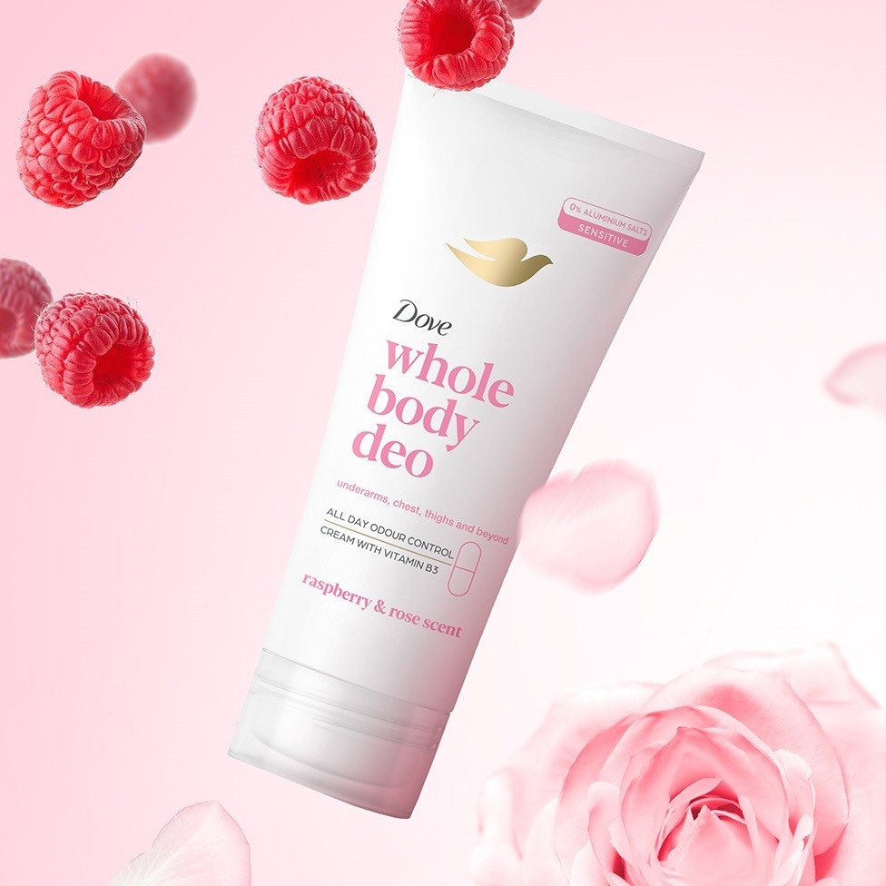 Dove Raspberry & Rose dezodorant v spreju za telo 150 ml - Akcija v trgovini Dm
