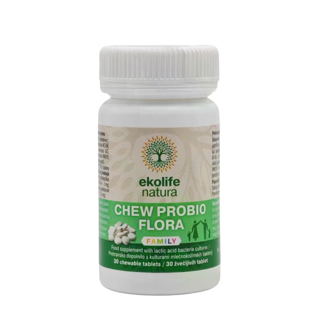 Ekolife Natura Chew Probio Flora 30 tablet Akcija v trgovini E.Leclerc