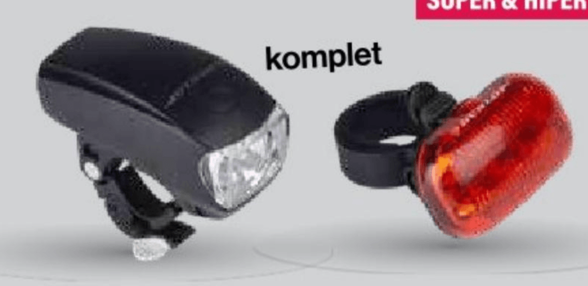 Kolesarske luči komplet Dunlop - Akcija v trgovini Mercator