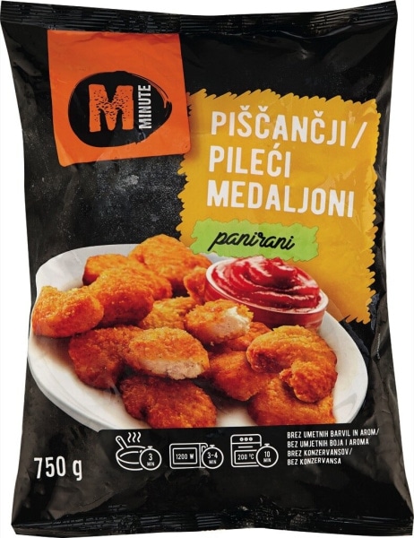 Piščančji medaljoni Minute Mercator 750 g ali 500 g - Akcija v trgovini Mercator