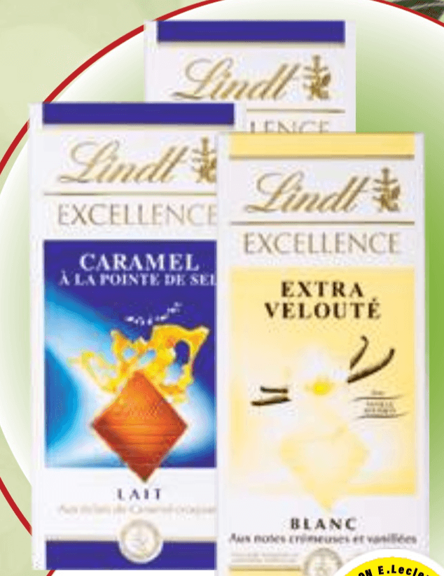 Mlečna čokolada Lindt 100 g - Akcija v trgovini E.Leclerc