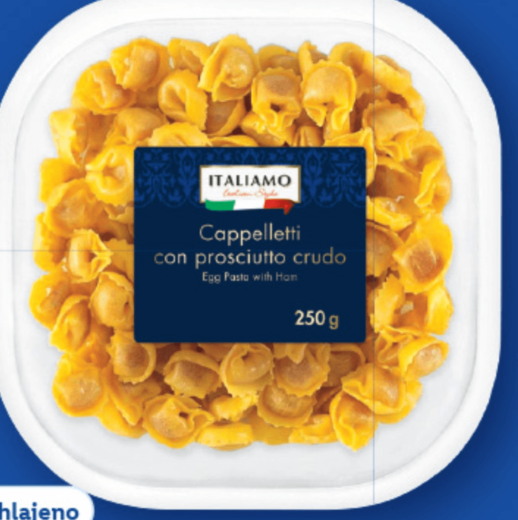 ITALIAMO Sveže polnjene jajčne testenine „Cappelletti" 250 g - Akcija v trgovini Lidl