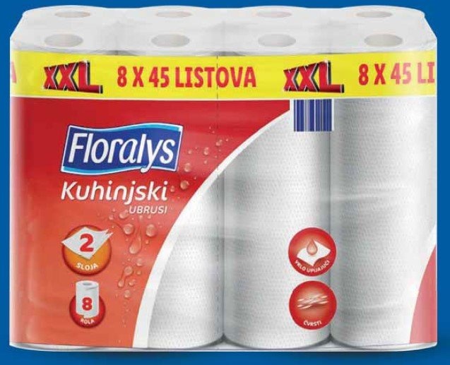 Floralys Kuhinjske brisačke XXL 8 rolic - Akcija v trgovini Lidl