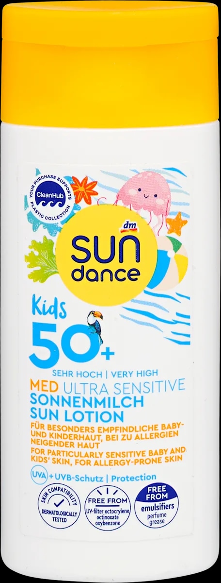sundance Med Ultra Sensitive otroško mleko za zaščito pred soncem 200 ml - Akcija v trgovini Dm