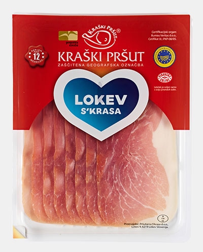 Kraški delikatesni pršut Lokev s'Krasa 100 g Pršutarna Lokev na Krasu - Akcija v trgovini Mercator