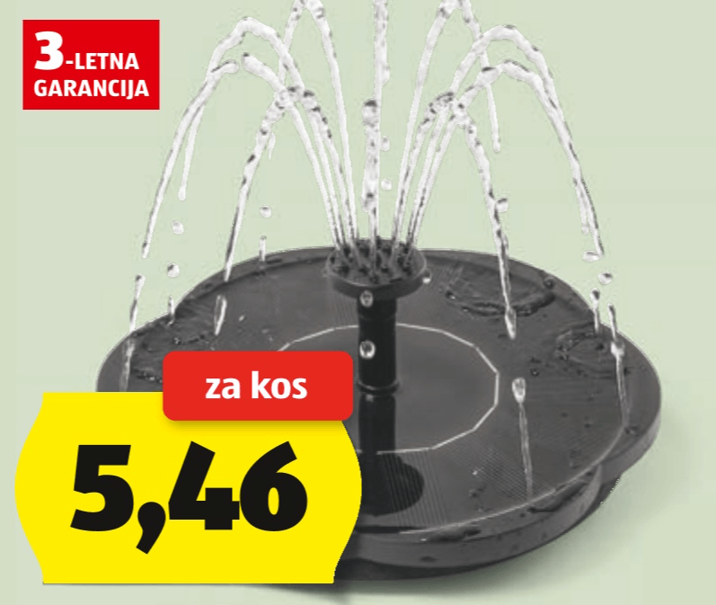 Solarna fontana - Akcija v trgovini Hofer