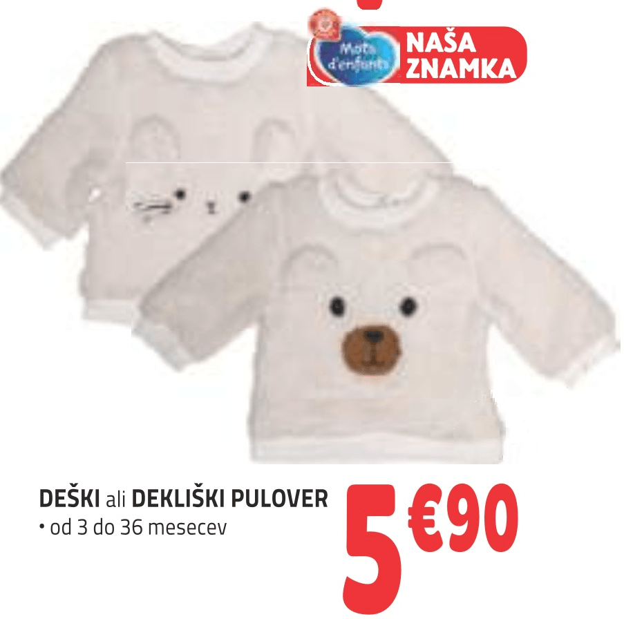 DEŠKI ali DEKLIŠKI PULOVER - Akcija v trgovini E.Leclerc