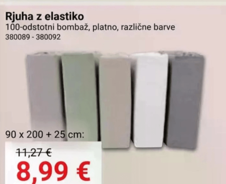 Rjuha z elastiko 180 x 200 + 30 cm - Akcija v trgovini Pevex