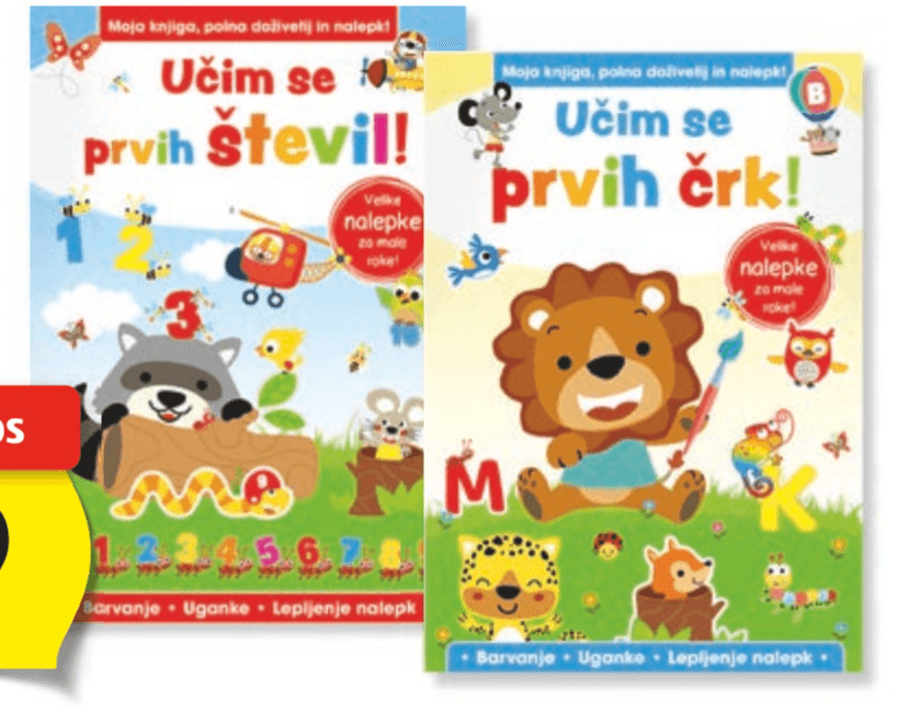 Knjiga z nalepkami/nalogami - Akcija v trgovini Hofer