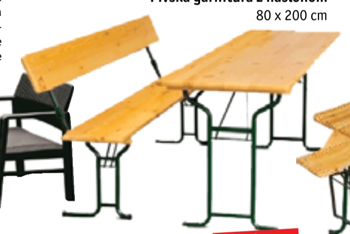 Pivska garnitura z naslonom - Akcija v trgovini Jager