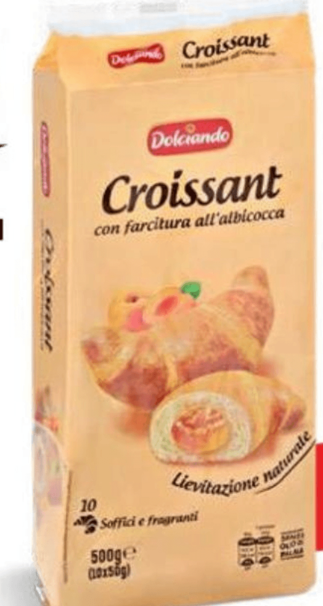 Dolciando Rogljiči z mareličnim polnilom 10 kosov, 500 g - Akcija u trgovini Eurospin