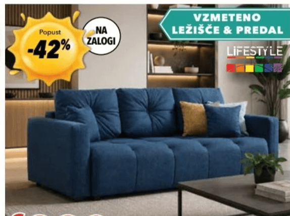 Sedežna garnitura London 240x105cm - Akcija v trgovini Harvey Norman