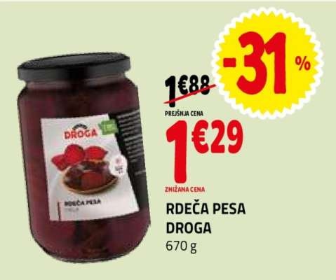 Rdeča pesa Mercator 670 g - Akcija v trgovini Mercator
