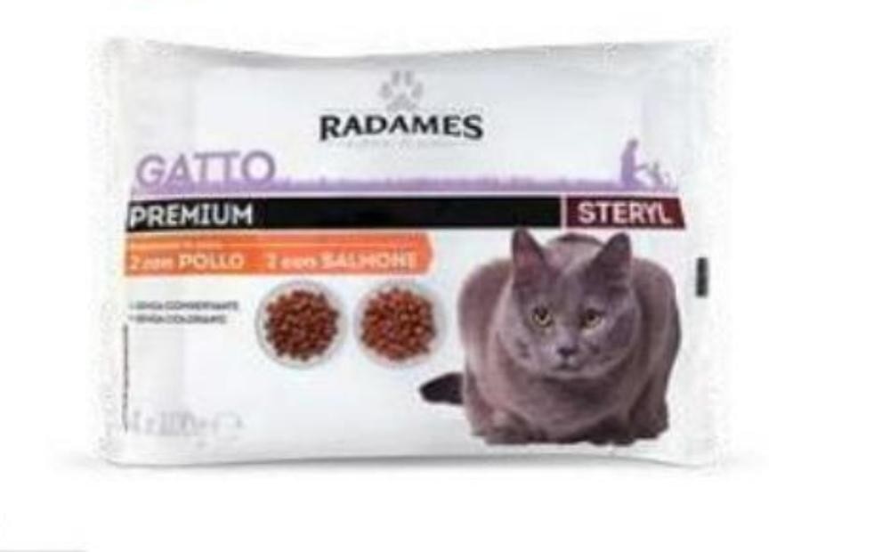 Radames Gatto Premium hrana v omaki za sterilizirane mačke s piščancem in lososom 4 x 100 g Akcija v trgovini Eurospin