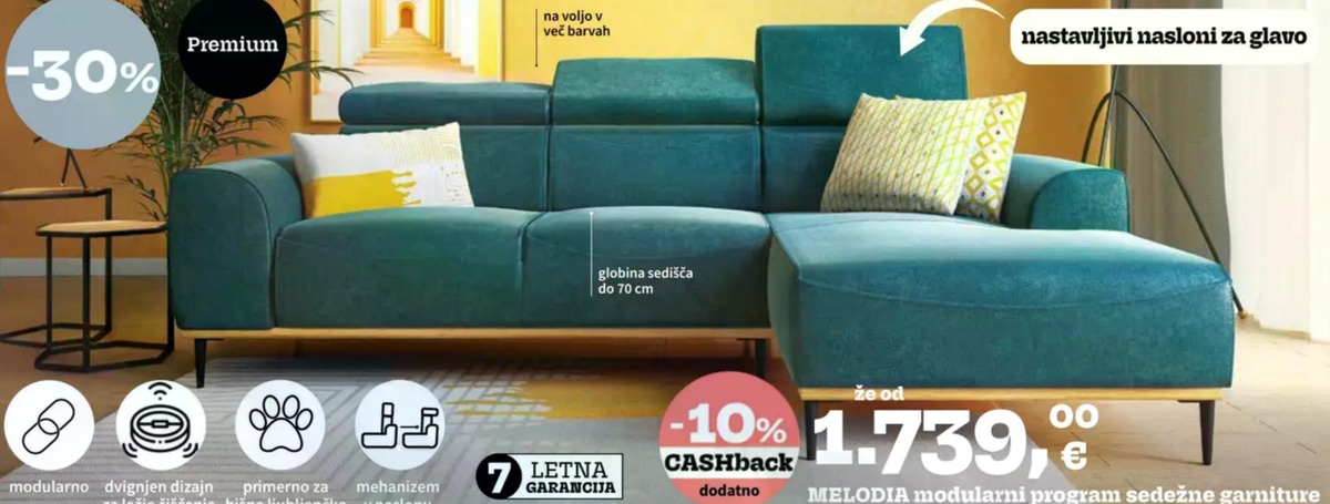 MELODIA modularni program sedežne garniture - Akcija v trgovini Prima