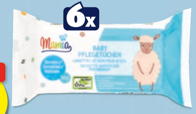 Mamia Otroški vlažni robčki 6 x 80 kosov - Akcija v trgovini Hofer