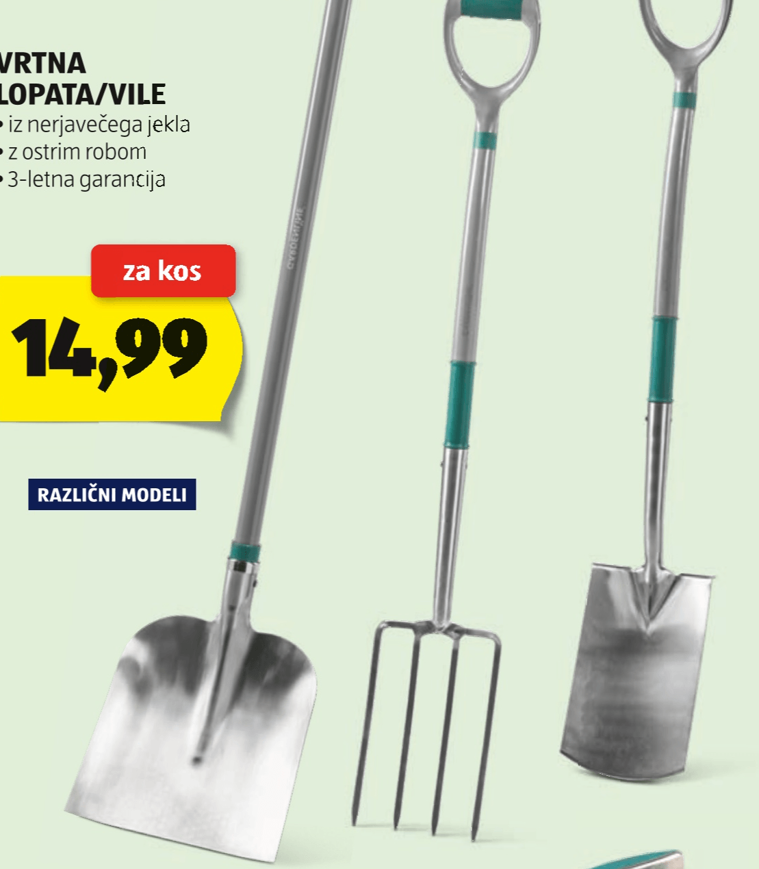 Vrtna lopata/vile - Akcija v trgovini Hofer