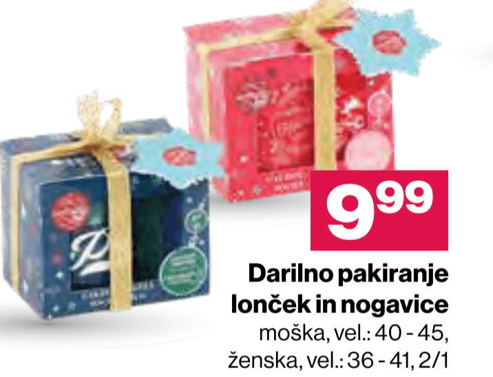 Darilno pakiranje lonček in nogavice 2/1 - Akcija v trgovini Mercator