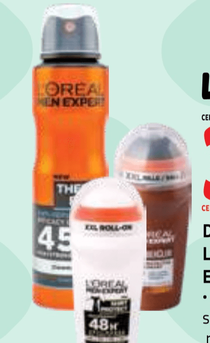 Deodorant L'Oréal Men Expert sprej 150 ml ali roll on 50 ml - Akcija v trgovini E.Leclerc