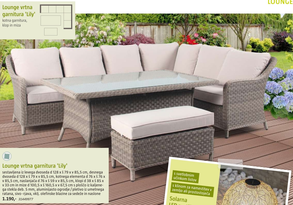 Lounge vrtna garnitura 'Mallorca' - Akcija v trgovini Bauhaus